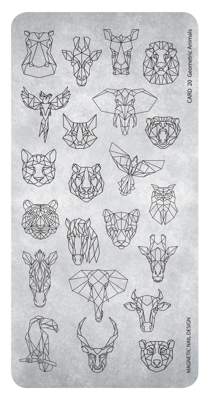 Stamping Plate 20 Geometric Animals